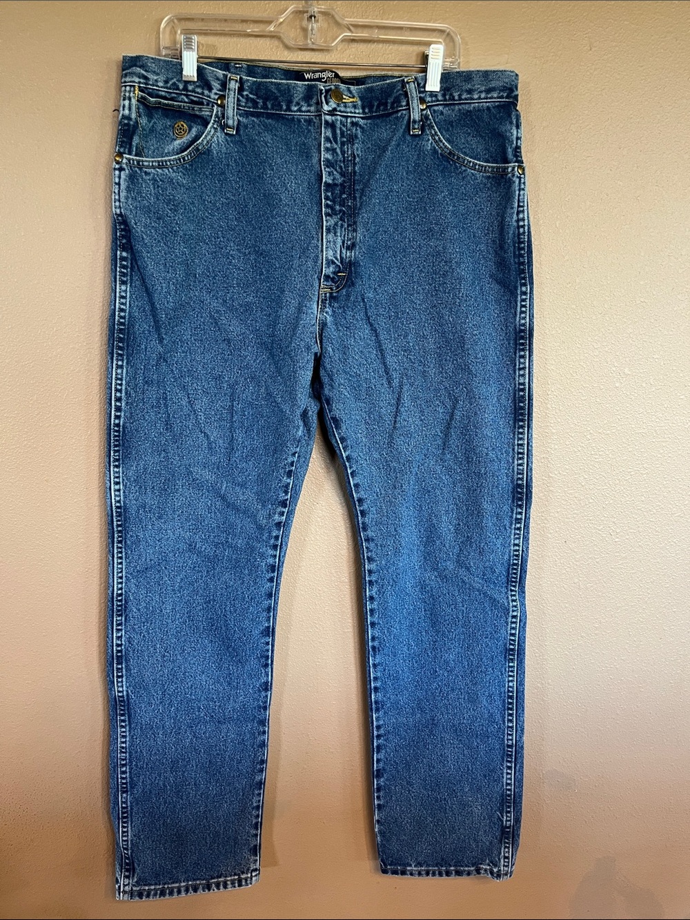 Wrangler George Straight Collection   Men's Dark Blue Straight-Leg Jeans 38x34